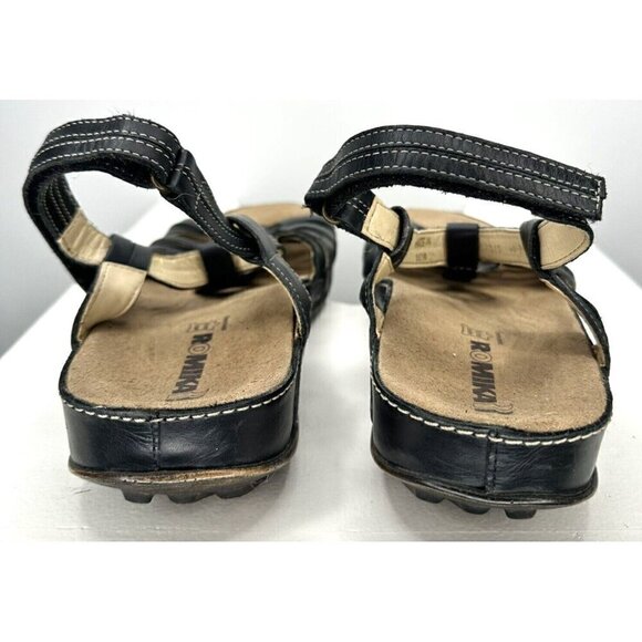 Romika Leather Sandals Slingback Summer Strappy Shoes Black Women Sz 40 US 9/9.5 - Picture 6 of 14